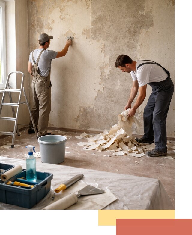 Снятие старых обоев в Большом Камне быстро и качественно