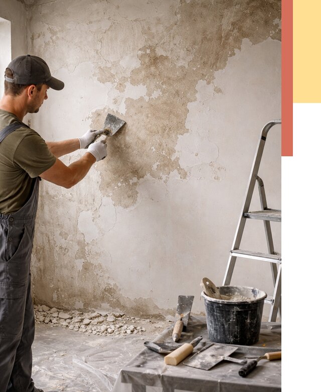 Снятие старой шпаклевки в Большом Камне от 1876 руб. — быстро и недорого | ОТДЕЛОЧНИК-Бль