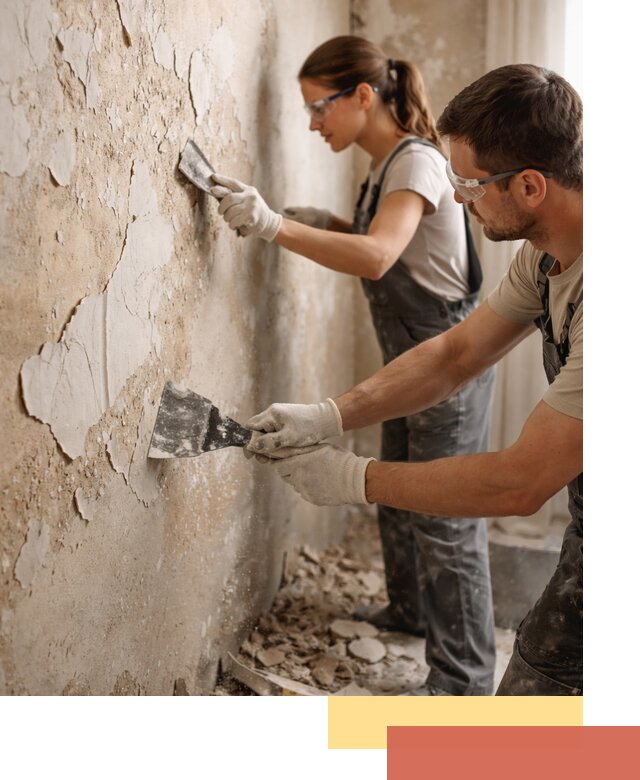 Снятие старой шпаклевки и подготовка поверхностей в Большом Камне