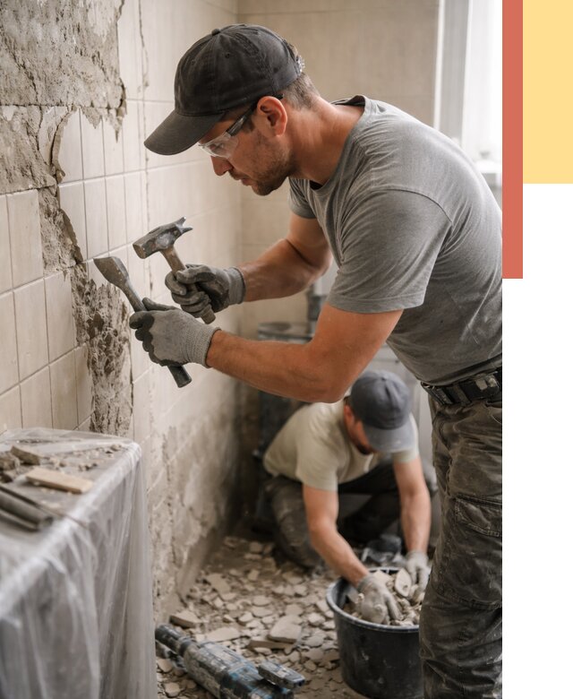 Демонтаж плитки со стен в Большом Камне от 862 руб. — быстро и недорого | ОТДЕЛОЧНИК-Бль