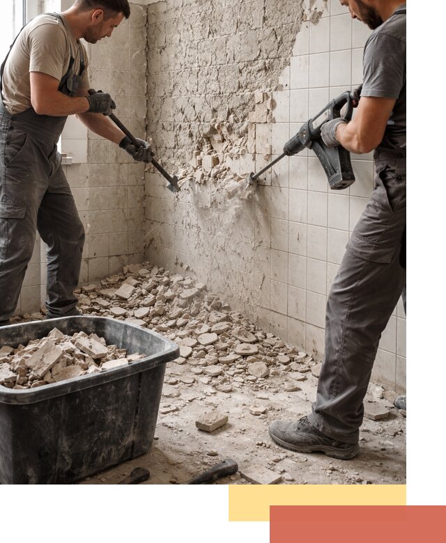 Демонтаж плитки со стен в Большом Камне быстро и аккуратно