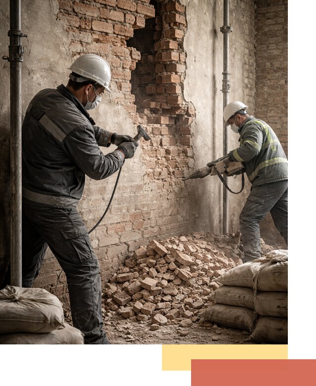 Демонтаж кирпичных стен в Большом Камне быстро и безопасно