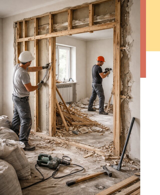 Демонтаж деревянных перегородок в Большом Камне от 3245 руб. — быстро и недорого | ОТДЕЛОЧНИК-Бль