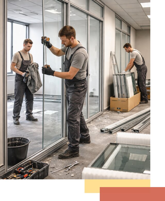 Демонтаж стеклянных перегородок в Большом Камне быстро и безопасно