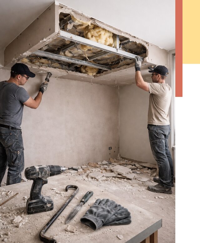 Демонтаж короба из гипсокартона в Большом Камне от 1541 руб. — быстро и недорого | ОТДЕЛОЧНИК-Бль