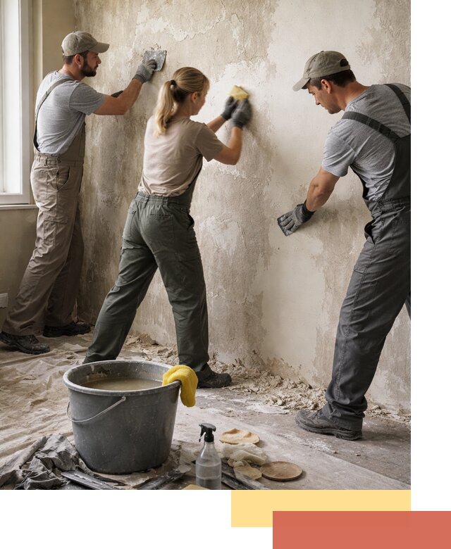 Очистка стен от клея и грунтовки в Большом Камне качественно и быстро