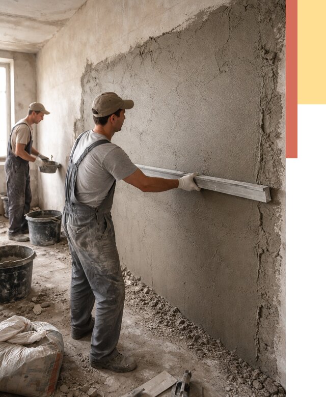 Цементная штукатурка стен в Большом Камне от 4563 руб/м2 — быстро и недорого | ОТДЕЛОЧНИК-Бль