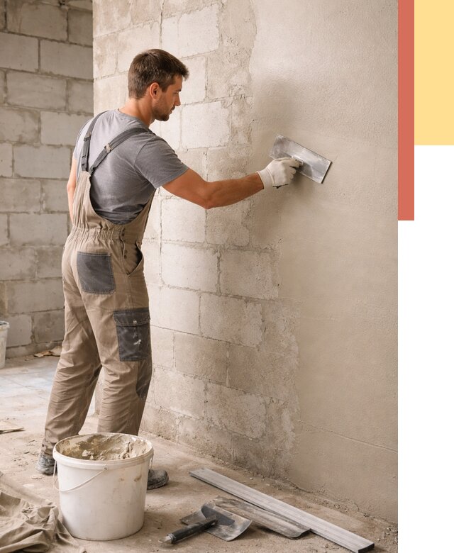 Штукатурка стен из газобетона в Большом Камне от 2130 руб./м2 — быстро и недорого | ОТДЕЛОЧНИК-Бль