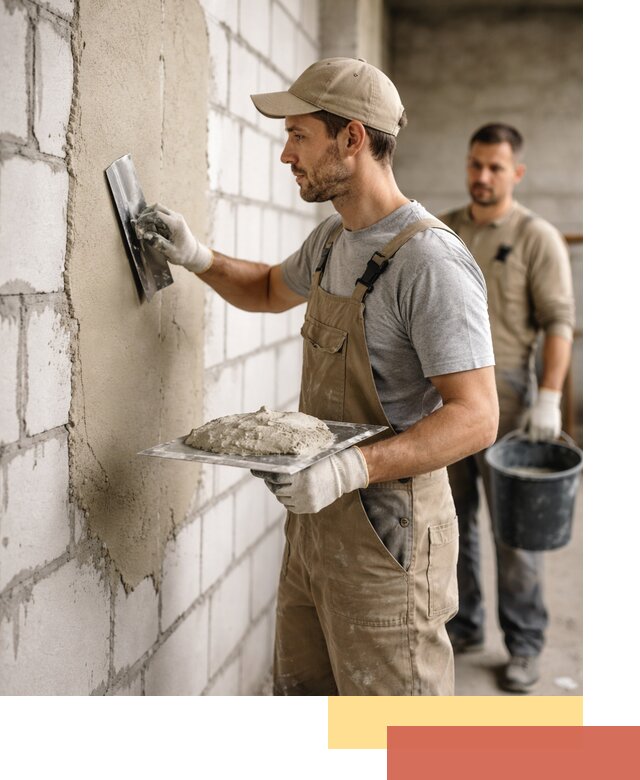 Штукатурка стен из газобетона в Большом Камне под ключ