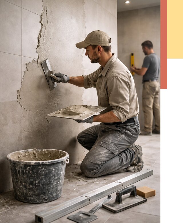 Штукатурка стен в ванной в Большом Камне от 4563 руб./м² — выравнивание под ключ | ОТДЕЛОЧНИК-Бль