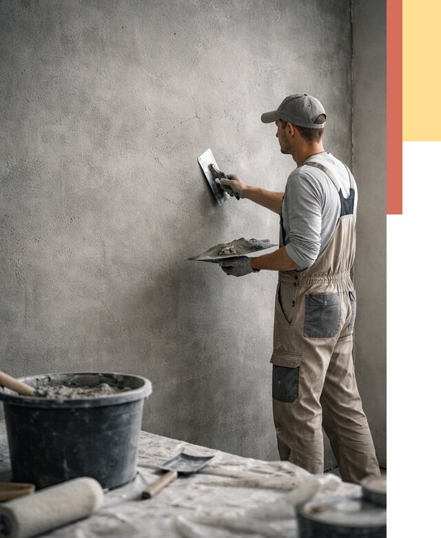 Декоративная штукатурка под бетон в Большом Камне от 2535 руб./м² — нанесение под ключ | ОТДЕЛОЧНИК-Бль