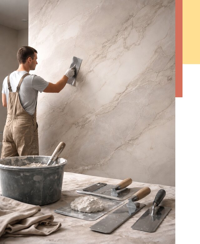 Декоративная штукатурка под мрамор в Большом Камне от 2839 руб./м² — быстро и недорого | ОТДЕЛОЧНИК-Бль