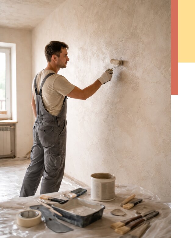 Нанесение лессирующей краски по декоративке в Большом Камне от 1775 руб. | ОТДЕЛОЧНИК-Бль