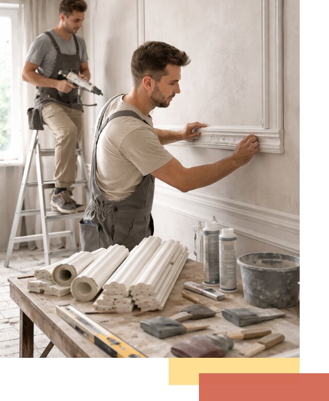 Монтаж лепнины на стены в Большом Камне профессионально и качественно