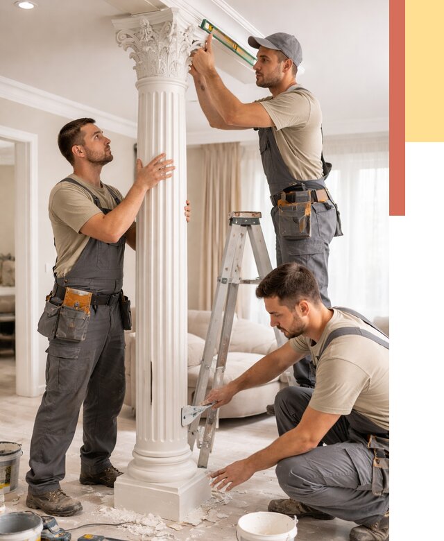 Установка декоративных колонн в Большом Камне от 12169 руб. под ключ | ОТДЕЛОЧНИК-Бль