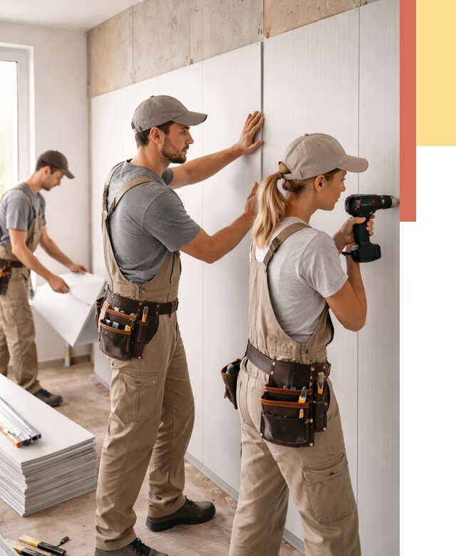 Монтаж ПВХ панелей на стены в Большом Камне от 456 руб/м2 — быстро и недорого | ОТДЕЛОЧНИК-Бль