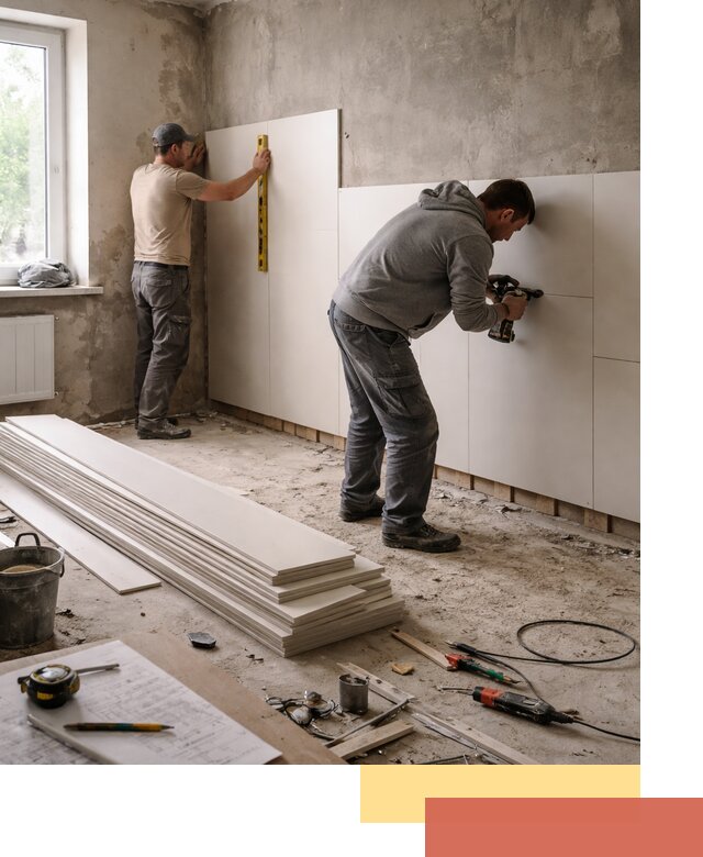 Монтаж ПВХ панелей на стены в Большом Камне качественно и быстро