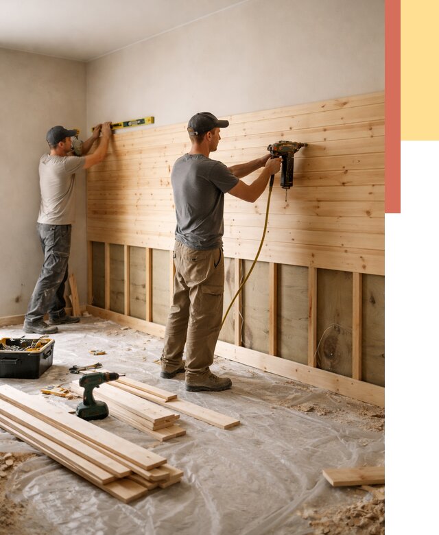 Монтаж деревянной вагонки на стены в Большом Камне от 7606 руб. | Услуги монтажа вагонки | ОТДЕЛОЧНИК-Бль