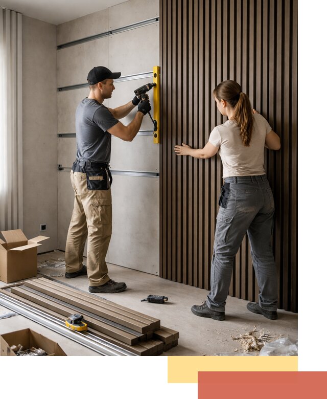 Монтаж реечных панелей на стены в Большом Камне