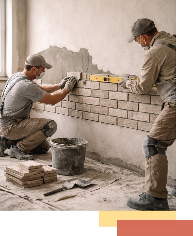 Монтаж декоративного кирпича профессионально в Большом Камне