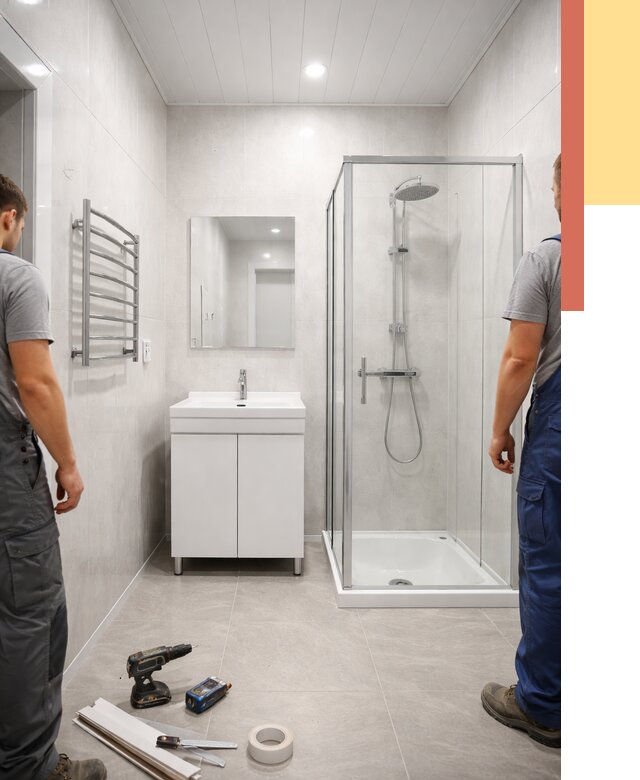 Отделка ванной комнаты панелями ПВХ в Большом Камне от 4563 руб. за м2 | ОТДЕЛОЧНИК-Бль