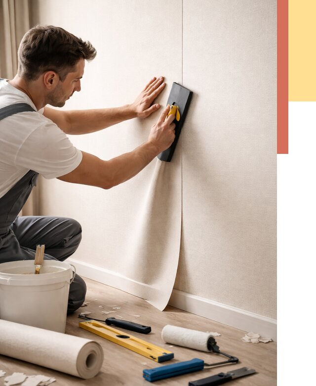 Поклейка виниловых обоев в Большом Камне от 4563 руб. | Быстро и недорого — ОТДЕЛОЧНИК-Бль