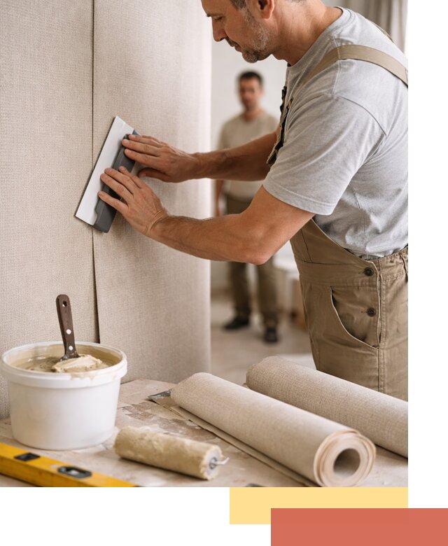 Поклейка текстильных обоев в Большом Камне профессионально и аккуратно