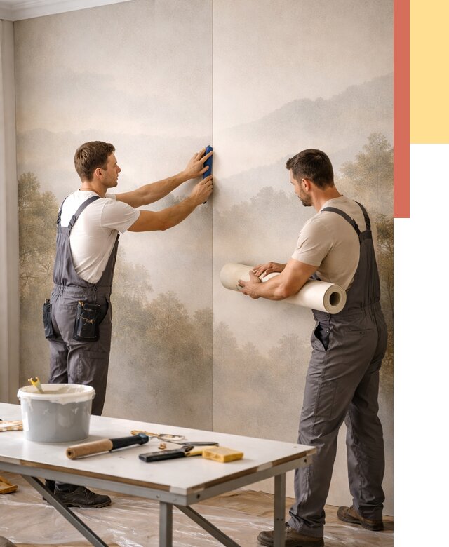 Поклейка фотообоев в Большом Камне от 8620 руб/м² — быстро и недорого | ОТДЕЛОЧНИК-Бль