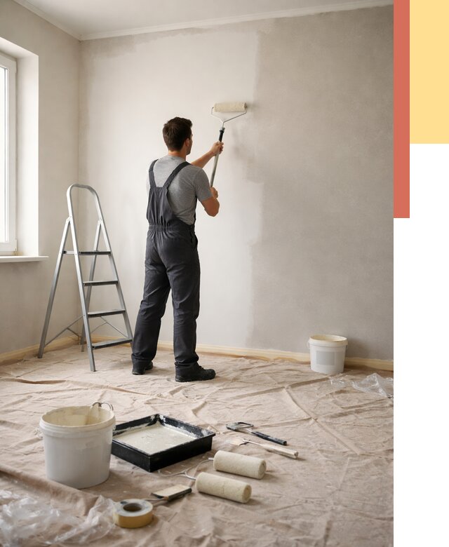 Покраска стен моющейся краской в Большом Камне от 355 руб./м² — быстро и недорого | ОТДЕЛОЧНИК-Бль