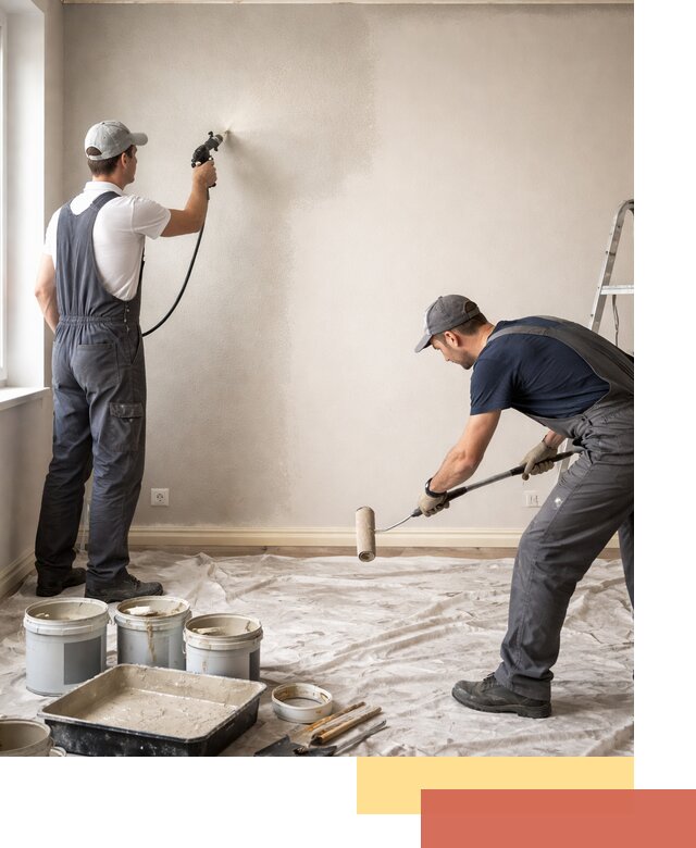 Покраска стен моющейся краской и защита поверхностей в Большом Камне