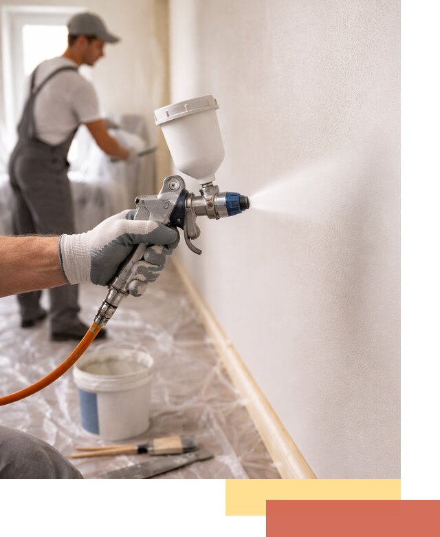 Покраска стен краскопультом в Большом Камне быстро и качественно