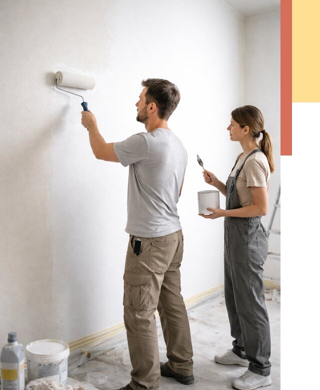 Окраска стен по стеклохолсту в Большом Камне от 4563 руб/м² под ключ | ОТДЕЛОЧНИК-Бль