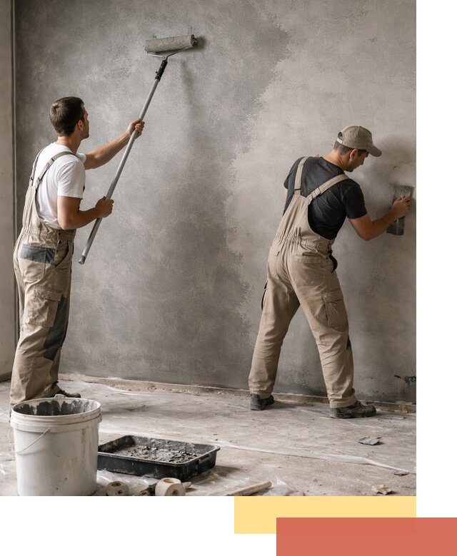 Покраска стен под бетон в Большом Камне профессионально и недорого