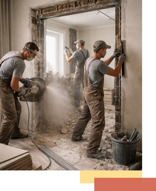 Расширение дверного проема под установку новой двери в Большом Камне