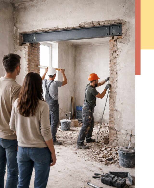 Усиление проема в стене в Большом Камне от 9634 руб. — усиление дверного проема металлоконструкцией | ОТДЕЛОЧНИК-Бль