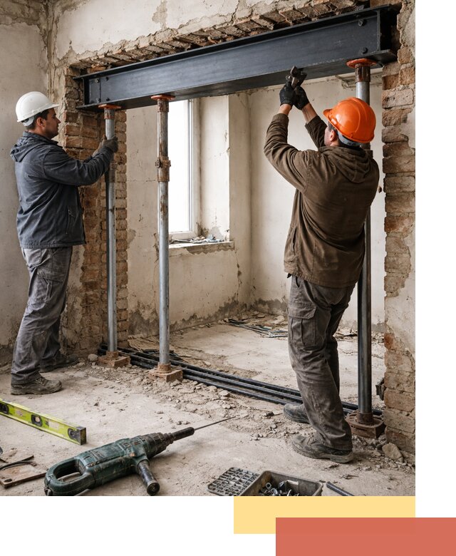 Усиление проема в стене в Большом Камне для расширения и безопасности