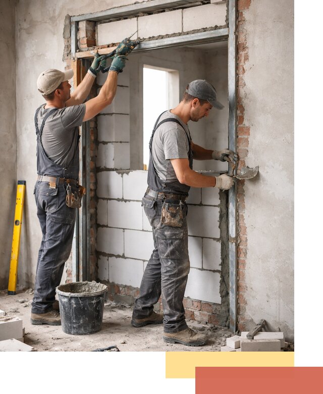 Закладка дверного проема под ключ в Большом Камне: демонтаж, монтаж, отделка