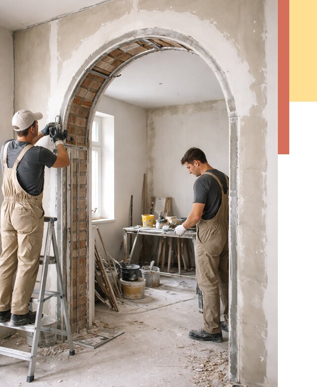 Устройство арочного проема в Большом Камне от 9634 руб. под ключ — быстро и недорого | ОТДЕЛОЧНИК-Бль