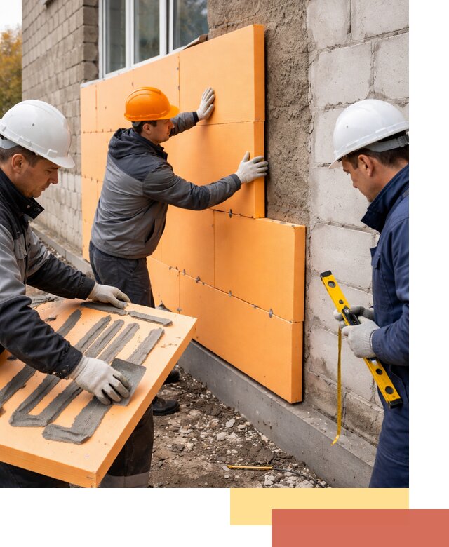Утепление фасада пеноплексом под ключ в Большом Камне