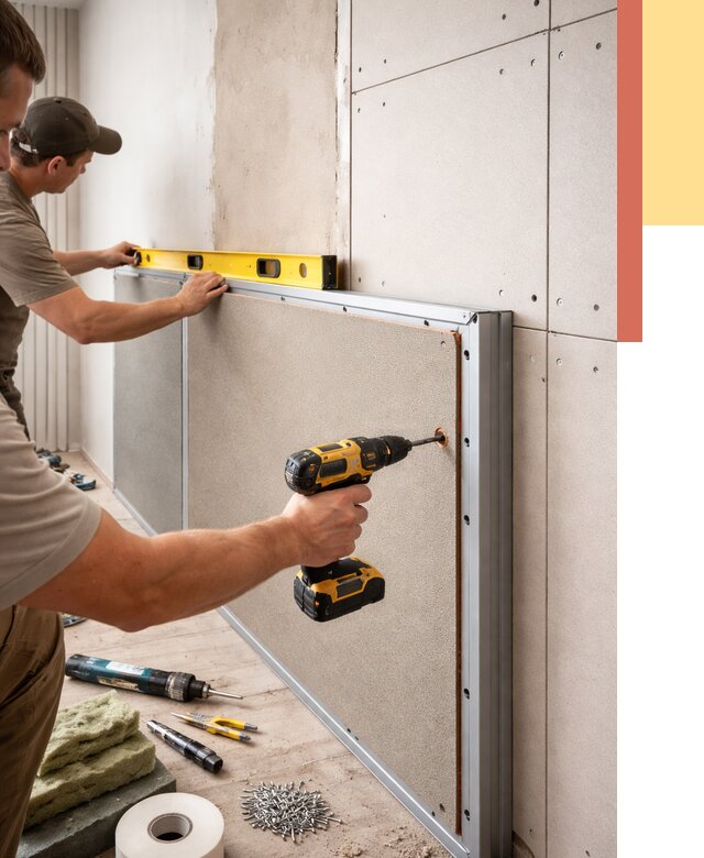 Шумоизоляция стен панелями ЗИПС в Большом Камне от 2231 руб./м² под ключ | ОТДЕЛОЧНИК-Бль