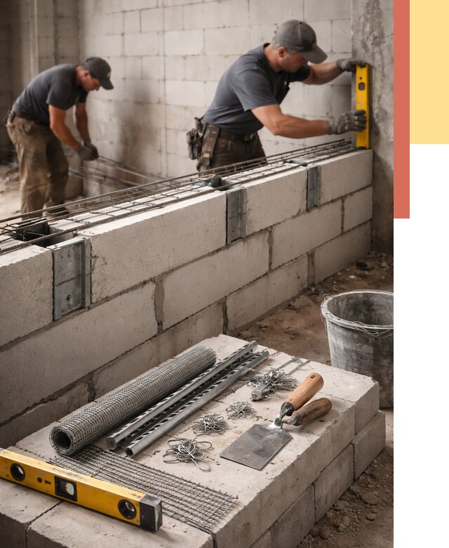 Армирование кладки перегородок в Большом Камне от 761 руб. под ключ | ОТДЕЛОЧНИК-Бль