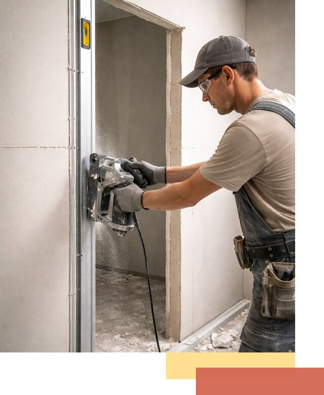 Устройство дверного проема в перегородке в Большом Камне