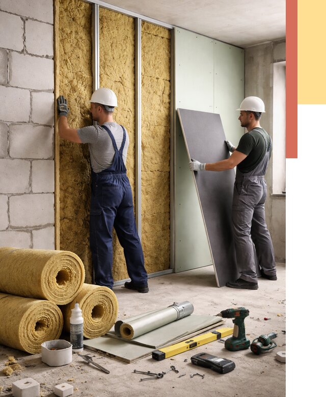 Шумоизоляция перегородок из блоков в Большом Камне от 1876 руб./м² — быстро и недорого | ОТДЕЛОЧНИК-Бль