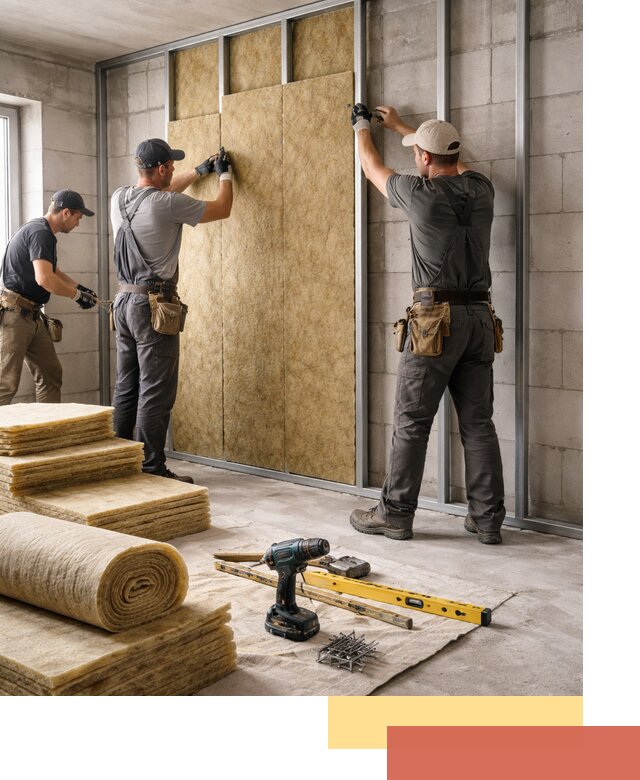 Шумоизоляция перегородок из блоков в Большом Камне — монтаж и защита шумоизоляцией