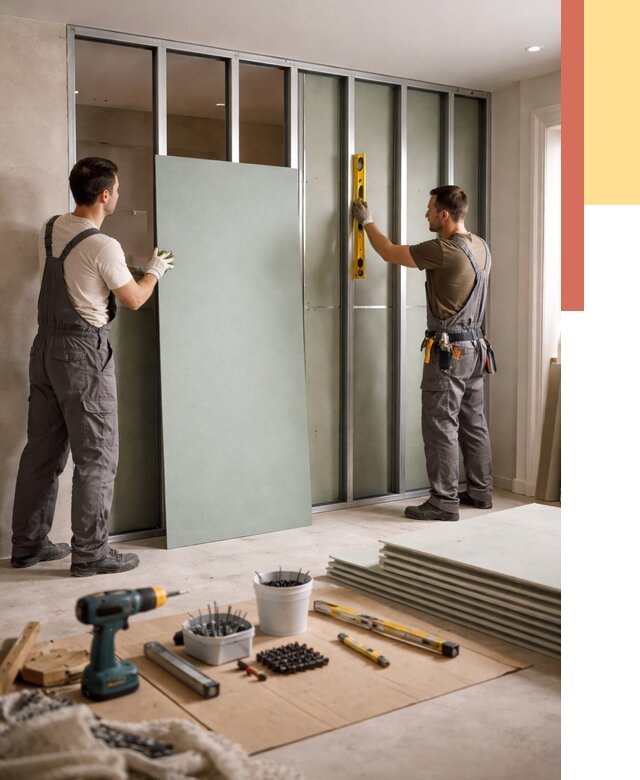 Перегородка из влагостойкого гипсокартона в Большом Камне от 4868 руб. — монтаж под ключ | ОТДЕЛОЧНИК-Бль