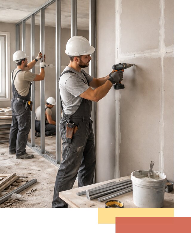 Перегородки из огнестойкого гипсокартона в Большом Камне под ключ