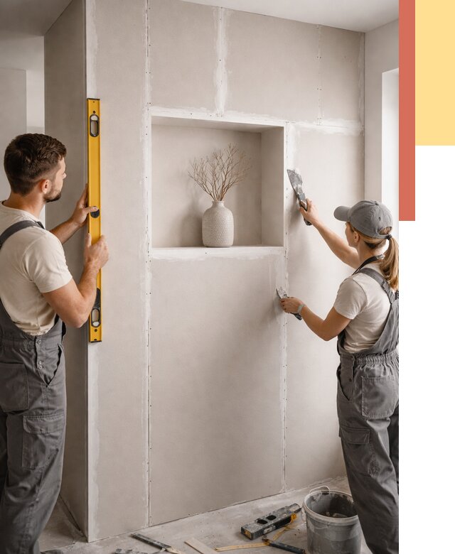 Перегородка из гипсокартона с нишей в Большом Камне от 3296 руб. под ключ | ОТДЕЛОЧНИК-Бль