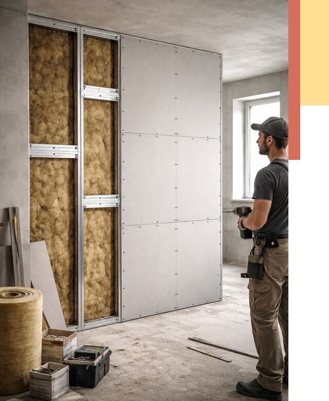 Усиленная перегородка под навеску в Большом Камне от 12980 руб. — монтаж под ключ | ОТДЕЛОЧНИК-Бль