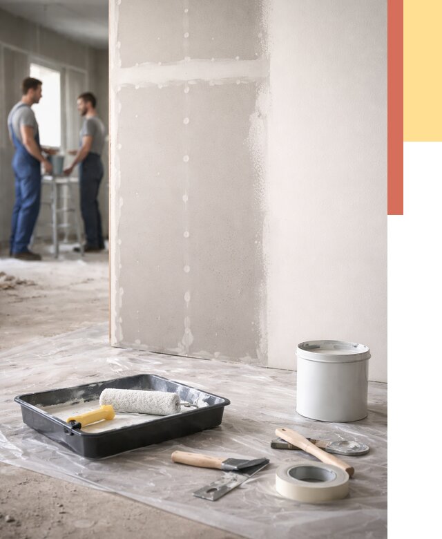 Покраска перегородок из гипсокартона в Большом Камне от 4563 руб. под ключ | ОТДЕЛОЧНИК-Бль