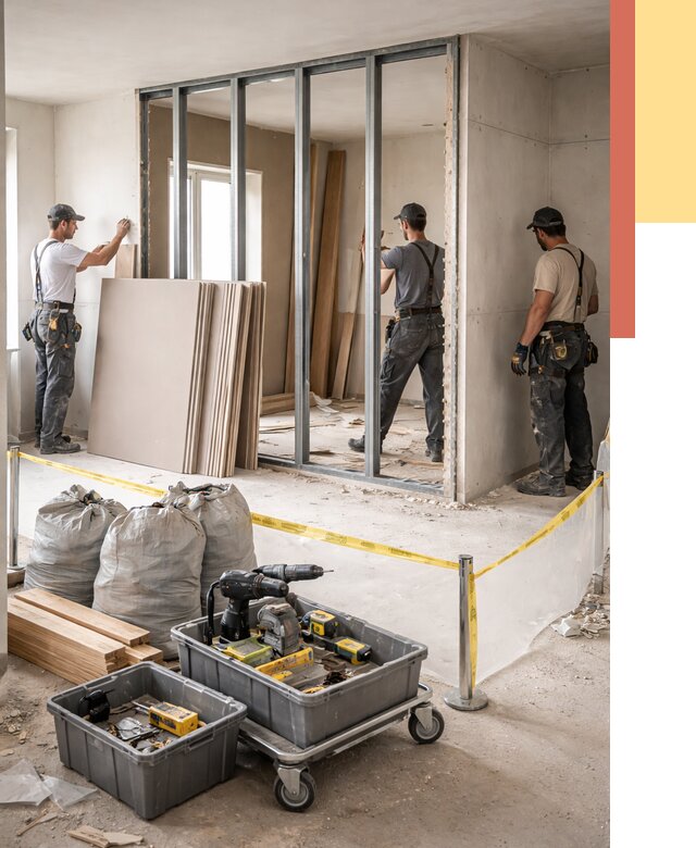 Перенос гипсокартонной перегородки в Большом Камне под ключ от 4563 руб. | Демонтаж и монтаж – ОТДЕЛОЧНИК-Бль